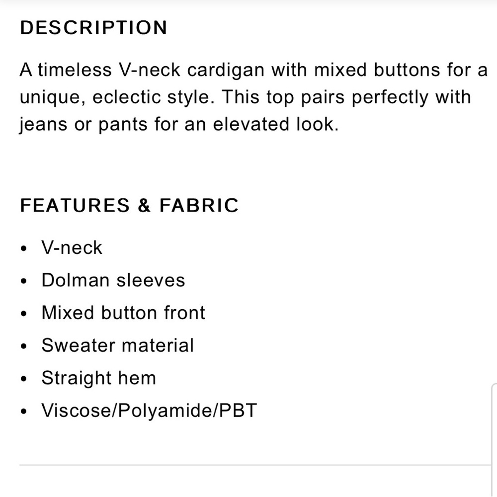 Express V-Neck Mixed Button Cardigan in Swan - Picture 2 of 7